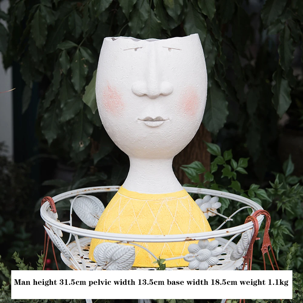 Винтажная художественная портретная скульптура цветочный горшок Смола художественная портретная скульптура растительный горшок сушеная Цветочная ваза украшение