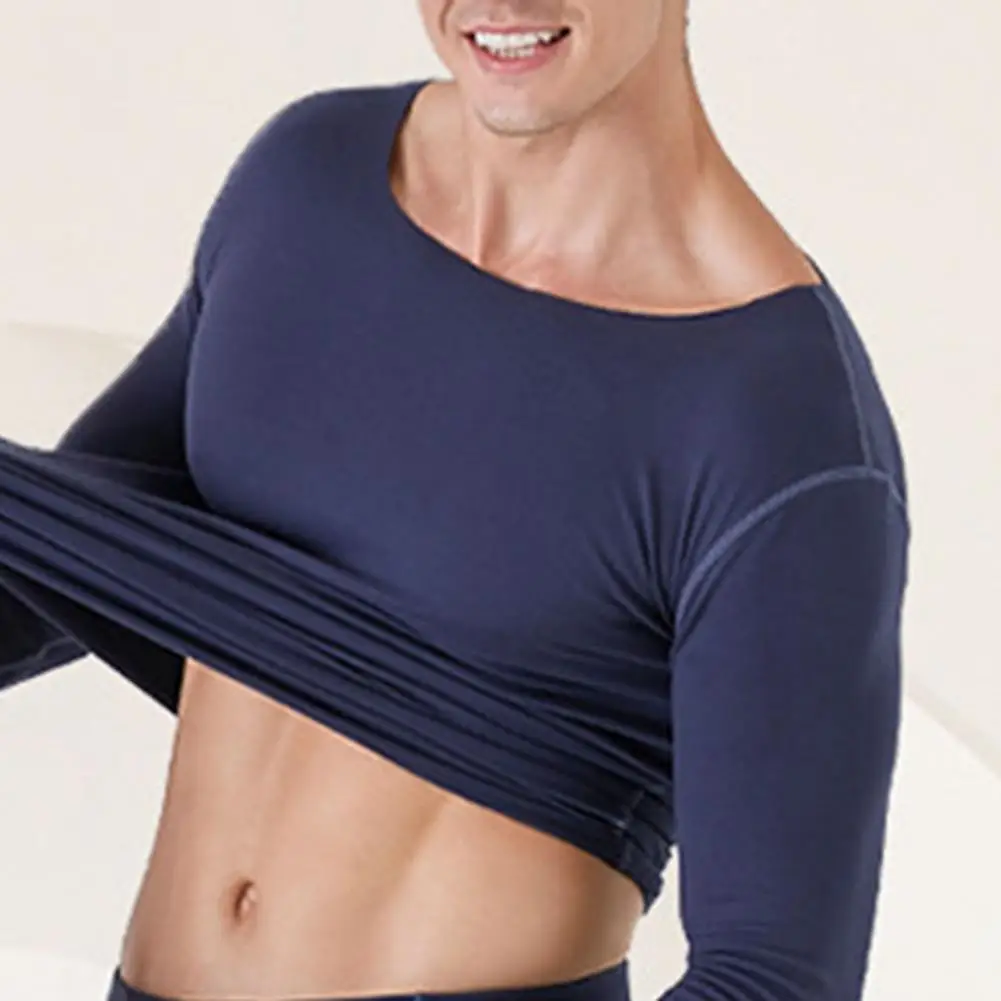 

2021 Spring Top and Pants Set Men Skinny Long Sleeve O Neck Sleepwear Seamless Fitness Clothes Homewear Casual Male Clothing
