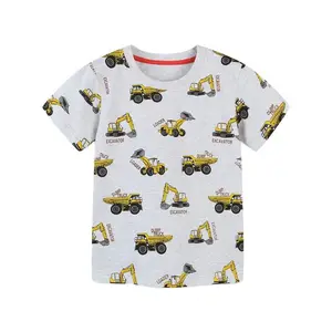 Летние футболки для мальчиков с изображением машин из мультфильма прыгающие метры, хлопковая детская одежда, футболки с коротким рукавом, детские топы