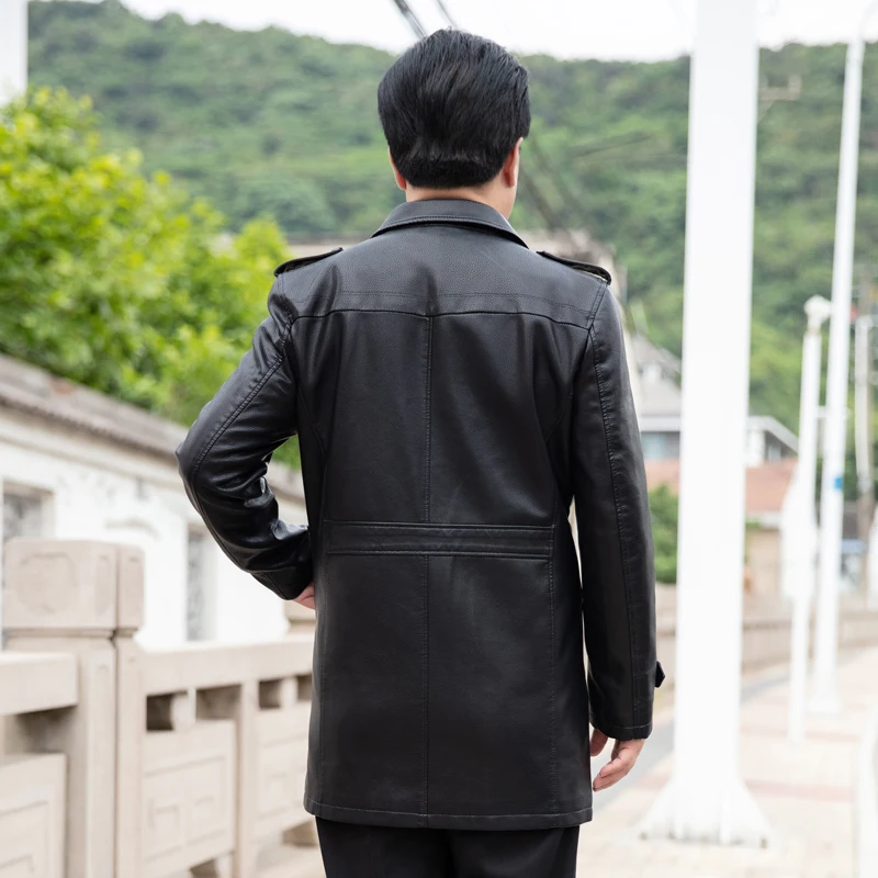 Бомбер мужской из натуральной овечьей кожи приталенная куртка-пилот в стиле