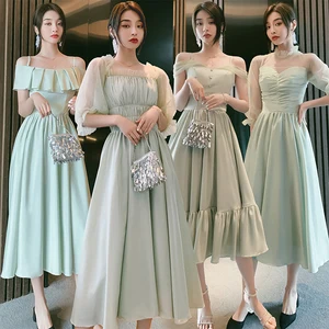 Bridesmaids Dresses Illusion Off The Shoulder Button Sleeveless V-Neck Lace Full Tulle Spaghetti Straps Wedding Party Gown E254 Bridesmaids Dresses Illusion Off The Shoulder Button Sleeveless V-Neck Lace Full Tulle Spaghetti Straps Wedding Party Gown E254