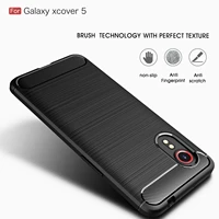 fashion shockproof breathable carbon fiber protection phone case for samsung galaxy xcover 5 pro luxury soft silica gel ptu case