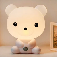 110v 220v cartoon panda bear led night light desk table lamp children baby gifts lamp for bedroom sleeping bedside indoor decor