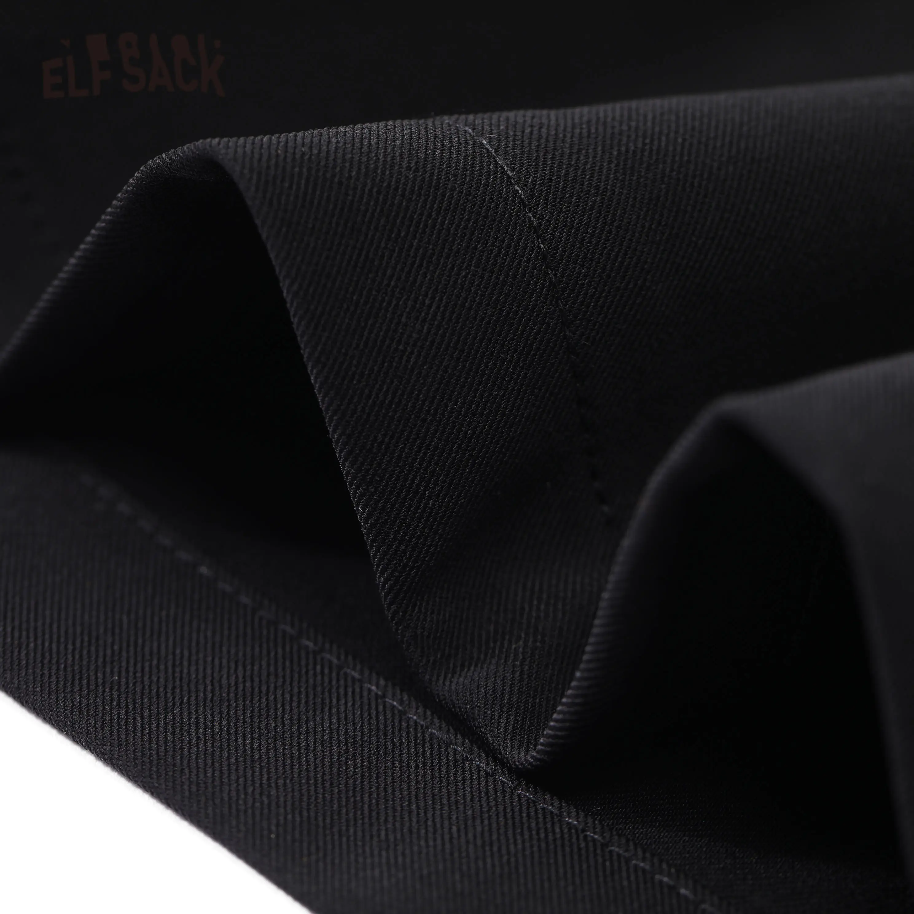 Женские прямые брюки ELFSACK черные однотонные повседневные широкие с высокой