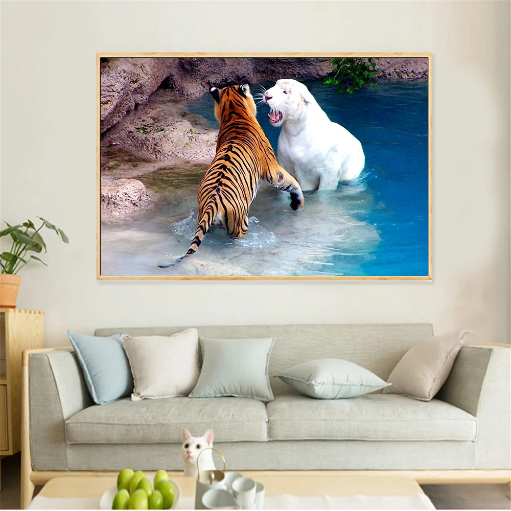 Винтаж плакат домашний декор художественный ниже картины Тигра живопись на