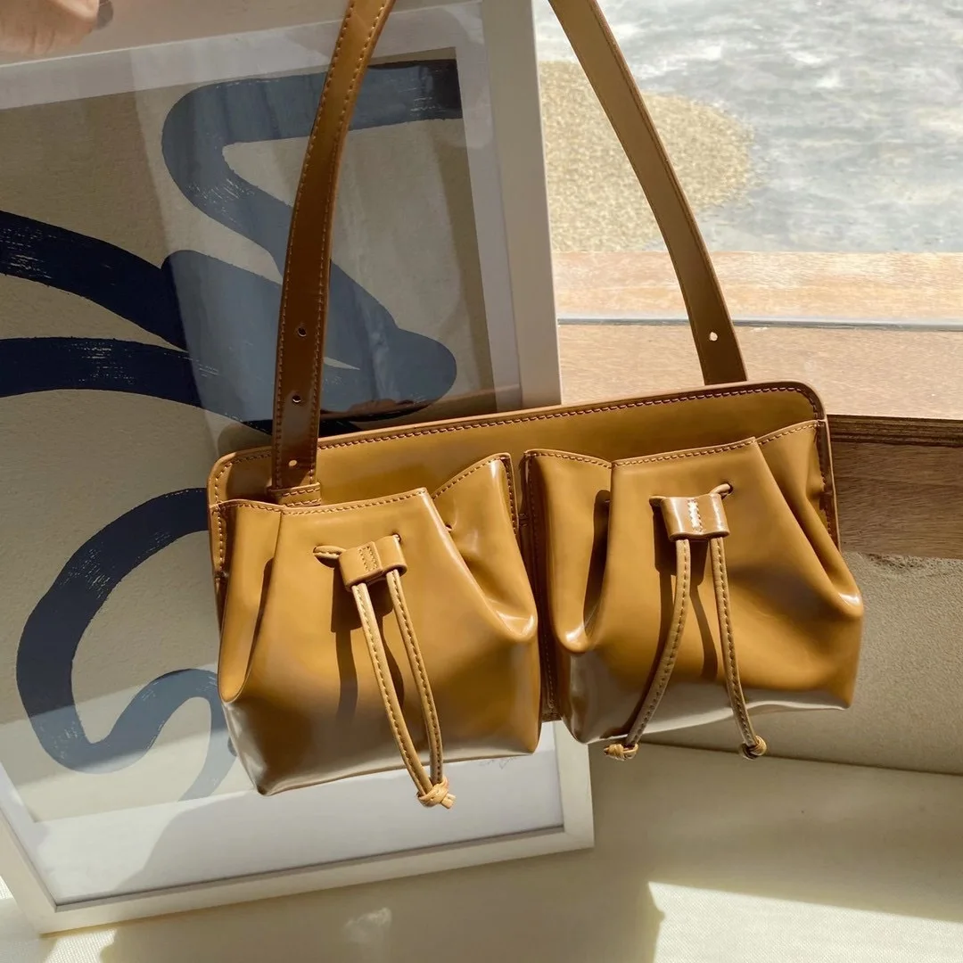 

New Women Underarm bag Genuine Leather All-match Handbags Luxury Designer High Quality Shoulder Bags Niche design Top-handle Bag