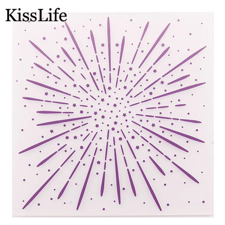 2019 новый красивый фейерверк линии пластиковый шаблон папки для тиснения