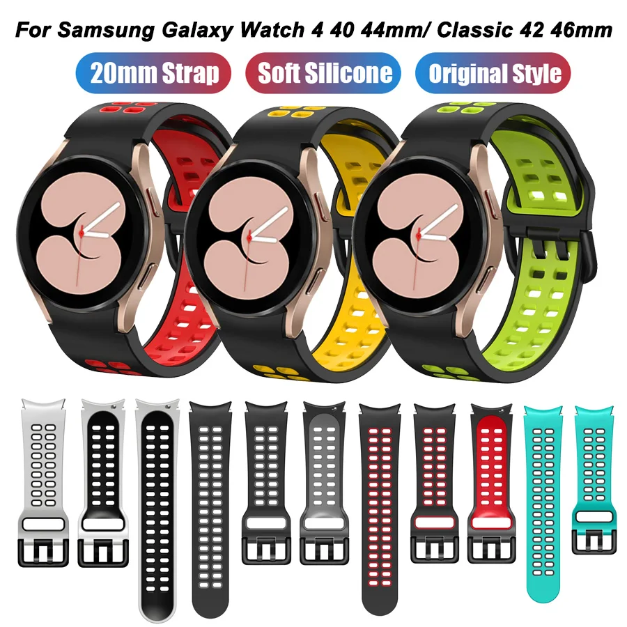 

Strap For Samsung Galaxy Watch 4 Classic 46mm 42mm Smartwatch Silicone Ridge Bracelet Sport Galaxy Watch4 44mm 40mm Band Correa