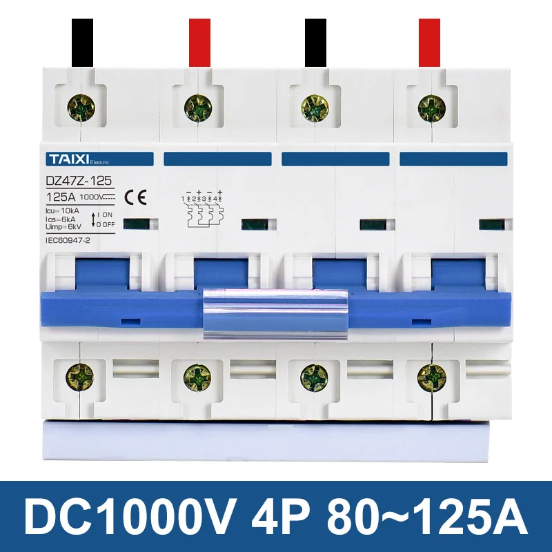 Миниатюрный автоматический выключатель солнечной энергии PV MCB DC 1000 В 2P 100A 500
