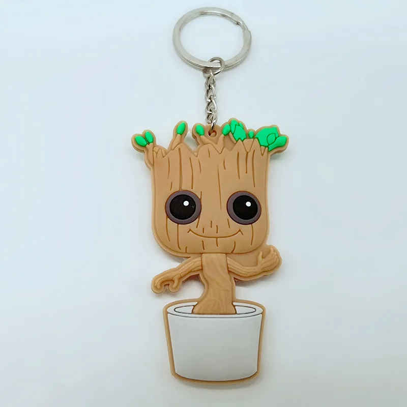 Фильм groot, ракета енот ПВХ cos брелок мини мультфильм милые коричневые цифры брелки для мужчин и девочек Детские llaveros брелки вечерние игрушки - Цвет: TLY-2