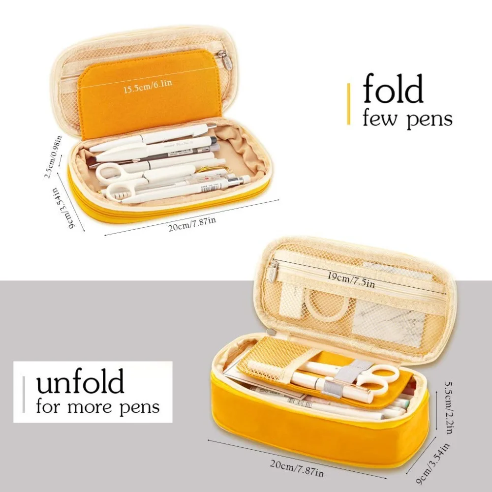 Кавайный чехол для карандаша макарон цветной холст стрейч двухслойный пенал