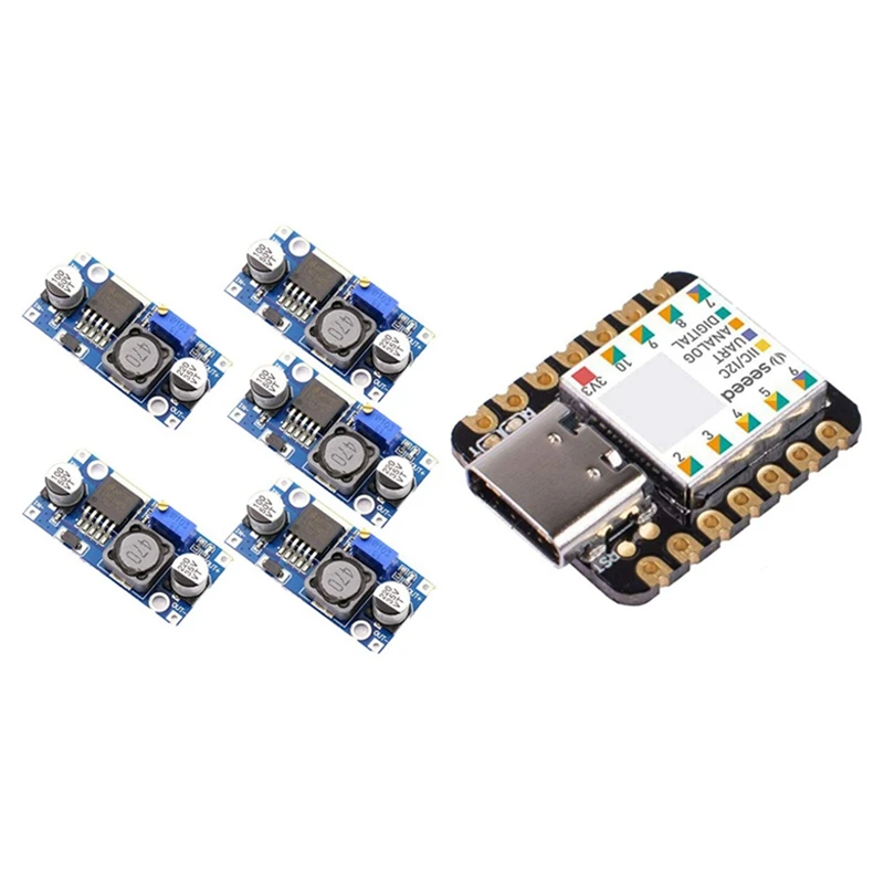 

1set Type-C Seeeduino XIAO Microcontroller SAMD21 Cortex M0+ Nano & 5 PCS DC-DC Buck Converter Step Down Module
