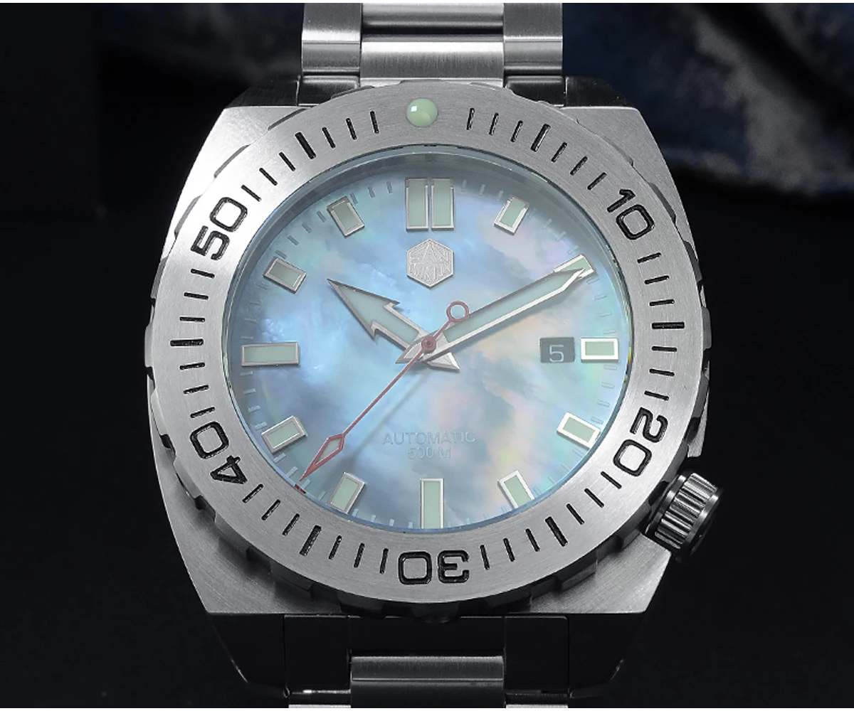 San Martin Diver часы Мужские механические часы Автоматические сапфировые водонепроницаемые 500 м светящиеся из нержавеющей стали Ограниченная серия