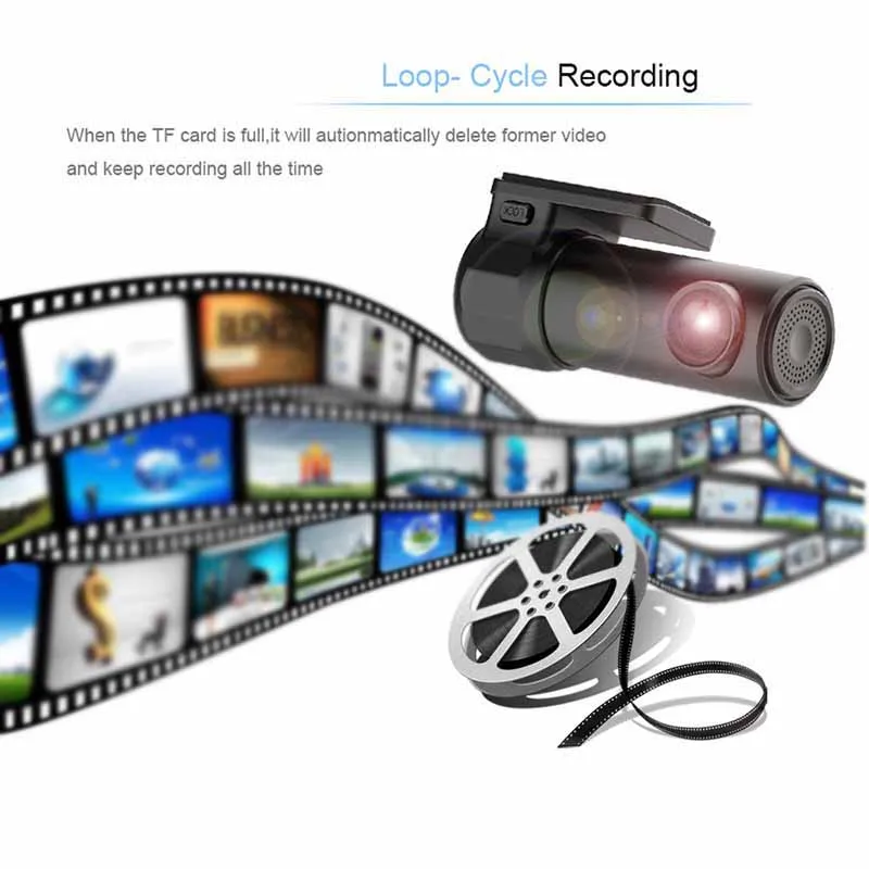 

Onever Mini HD Car Dash Cam 170Dash Cam Wi-Fi Car DVR Dash Cam Rear Camera Video Recorder App