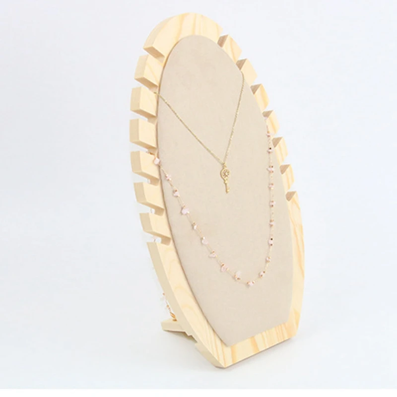 

Novelty Handmade Wooden Flame Shape Necklace Chain Jewelry Display Stand Wedding Party Gift