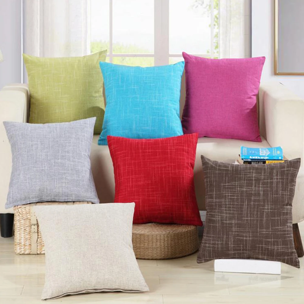 

Solid Color Plain Pillowcase Polyester Cotton Linen Pillowslip Simple Home Supplies Modern Smooth Soft Comfortable Pillowcase