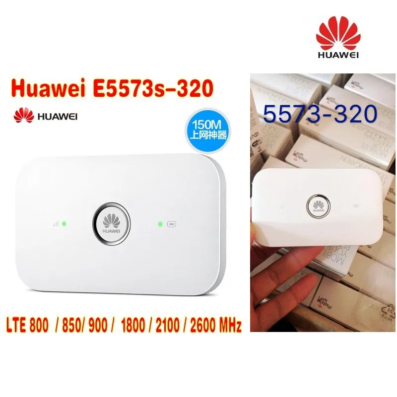 Unlocked Huawei E5573 Series E5573s-320 Cat4 150mbps Wireless Mobile Router Portable WiFi Hotspot Support B1/B3/B7/B28/B40