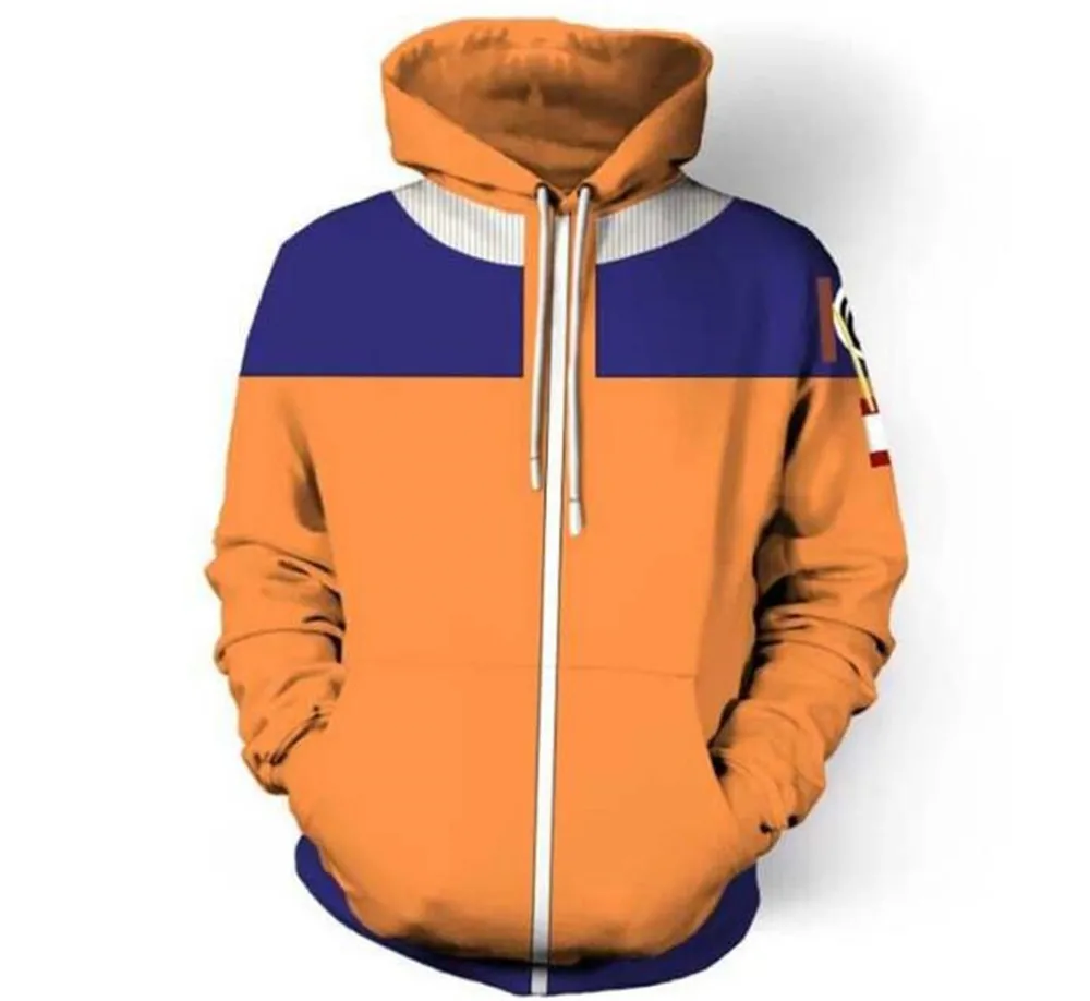 Японский ниндзя Узумаки Хатаке Какаши пальто 3D печать на молнии куртка Костюмы