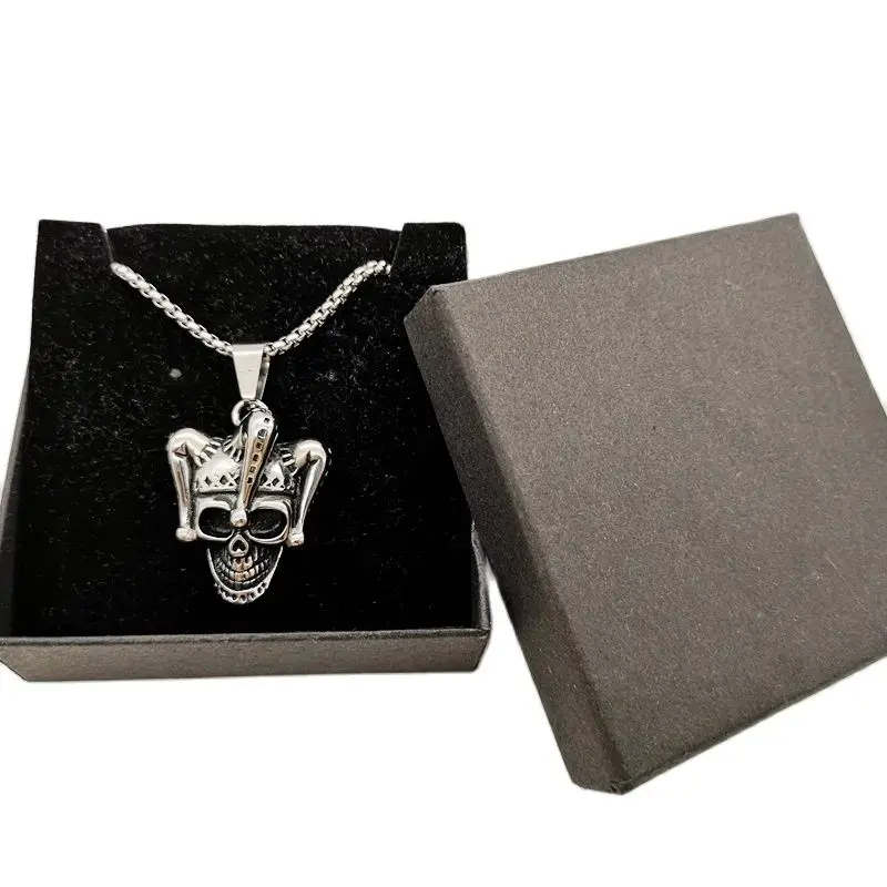 Ожерелье с подвеской в виде черепа джокера из нержавеющей стали 316L|charm necklace|pendant
