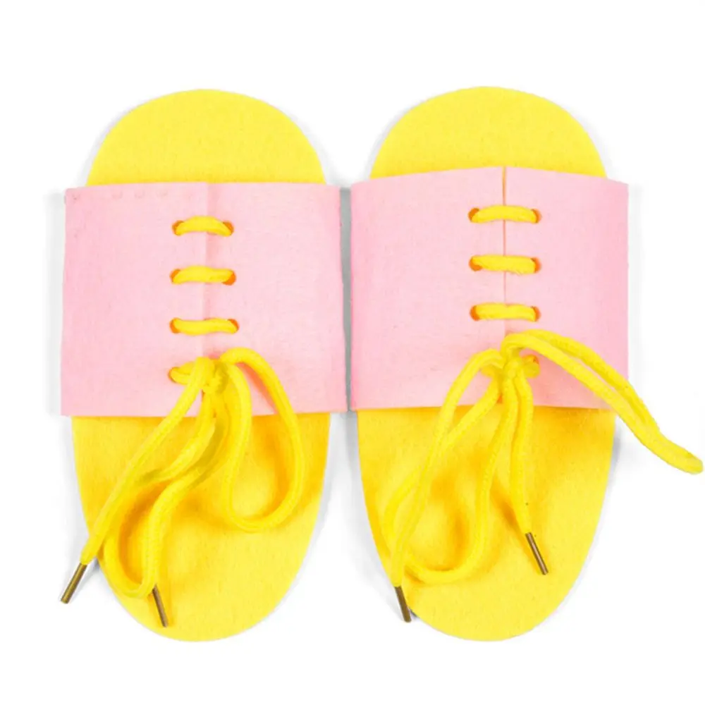 

1 Pair Kids Early Education Toy Non-woven Shoelace Learning Toy Children Preschool Teaching Aids Kids Toy Montessori Materials
