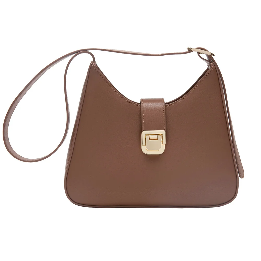 

Retro Women's Cowhide Underarm Bag Wide Straps Leather Shoulder Bag High Quality Ladies Messenger Bags Crossbody Bags For Women