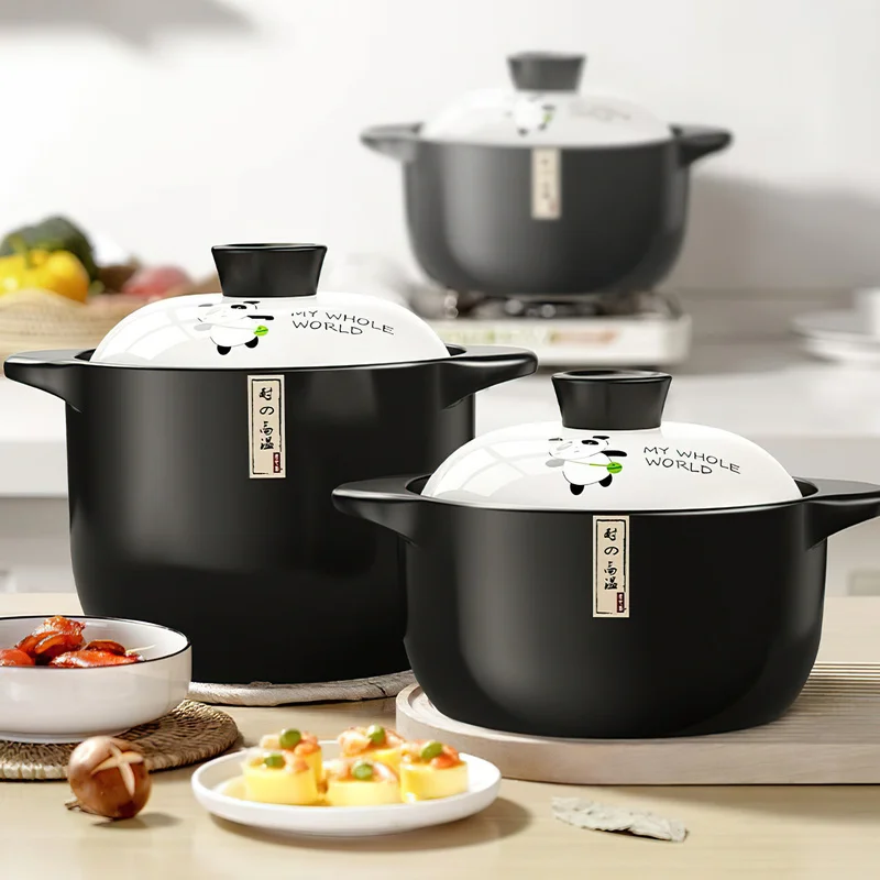 1.6-6L Ceramic Casserole Cooking Utensils Soup Pot Stew Large Saucepan Porridge Home Kitchen Supplies Cookware Kitchen Pot Pan