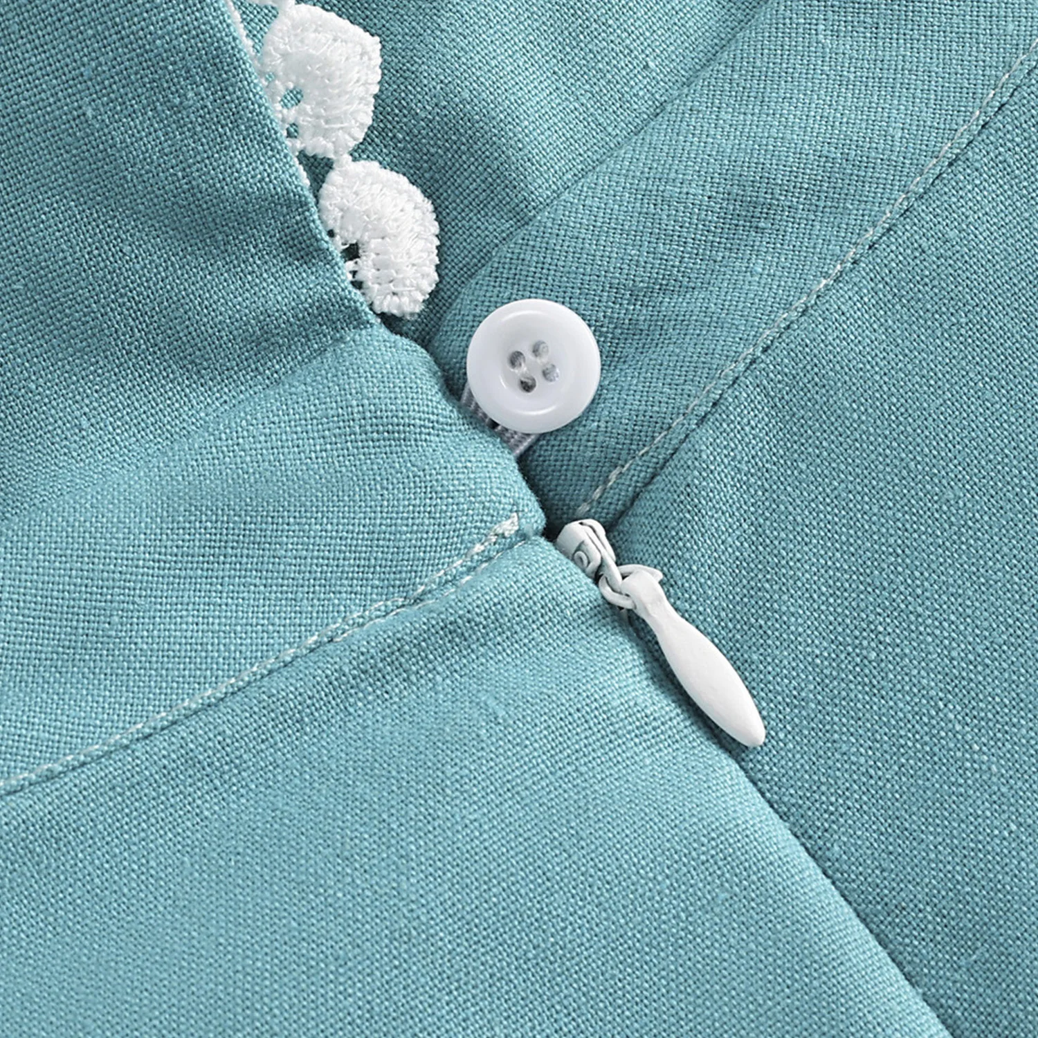 Кавайное однотонное синее винтажное платье с карманами женское летнее ретро 40s 50s