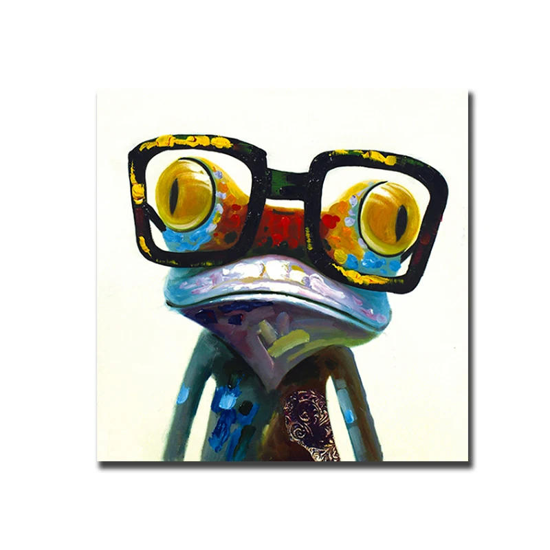 Настенная картина лягушка в очках холст современные плакаты и принты настенные
