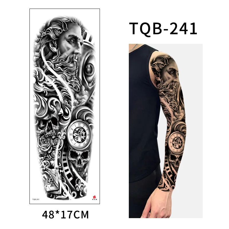 

Large Arm Sleeve Tattoo Mandala Pattern Eye Waterproof Temporary Tatto Sticker Angel Wing Rose Body Art Full Fake Tato Men Women