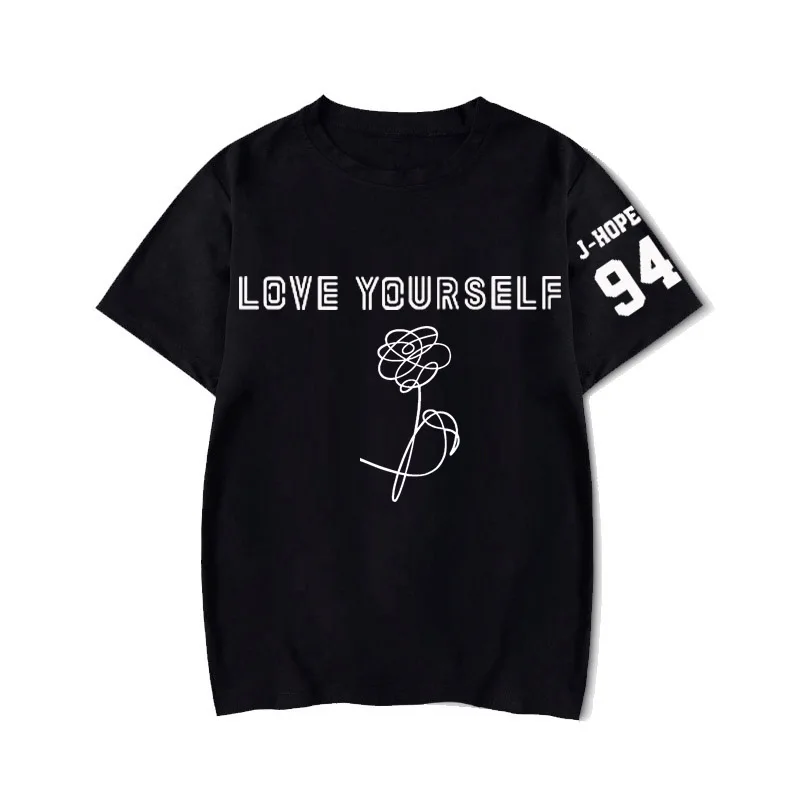 t-shirt 25 Rap Monster Джин SUGA J-HOPE JIMIN V Юнга Кук футболка LOVE YOURSELF слеза портрет комиксов футболка с узором в стиле граффити Кей-поп Харадзюку, с мультяшным принтом - Цвет: t-shirt 25