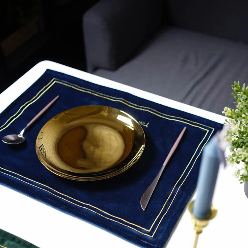 Подставка под столовые приборы подставки стол золотой бархат вышивка Западный