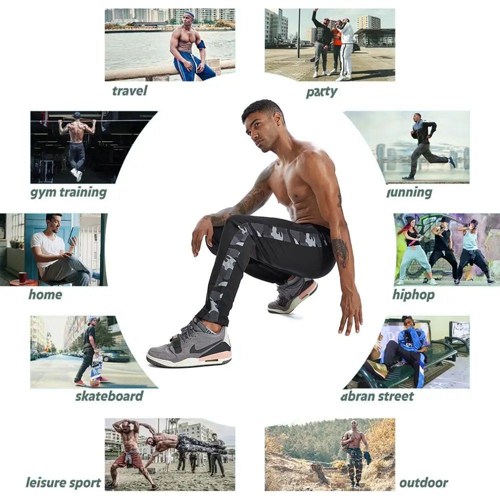 

AIMPACT Mens Jogger Sweatpants Gym Tapered Pants Slim Fit Zipper Bottom Leg Hiphop Leisure Sports AM5218