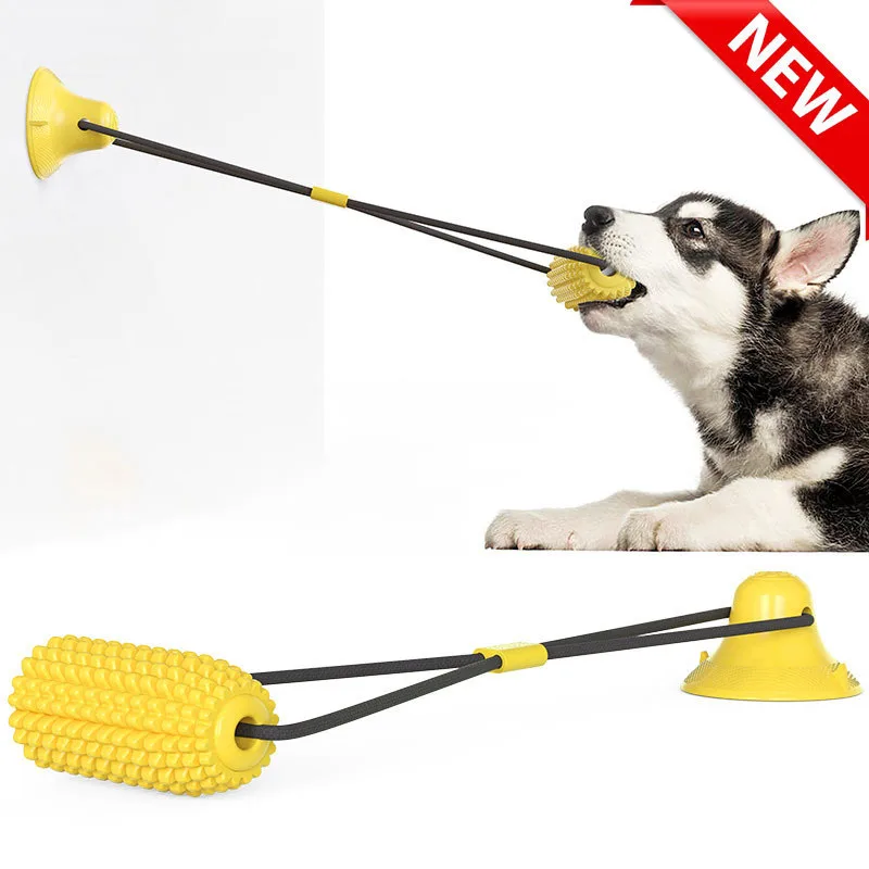 

Dog Toy Silicon Suction Cup Tug Interactive Dog Ball Toys For Pet Chew Bite Tooth Cleaning Toothbrush Dogs Food Toys