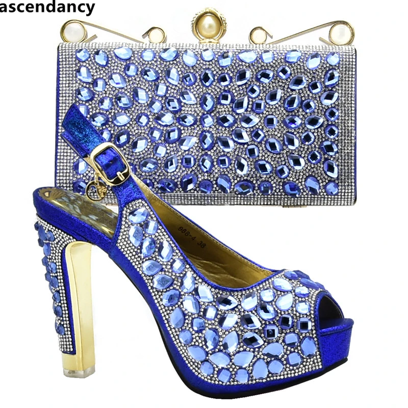 Новейший дизайн Свадебный комплект из обуви и сумки в нигерийском стиле