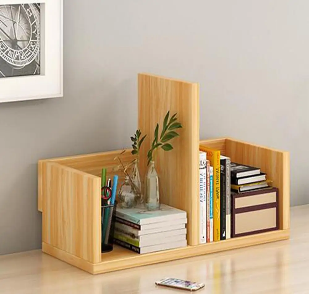 Деревянная комбинированная книжная полка креативный Настольный книжный шкаф