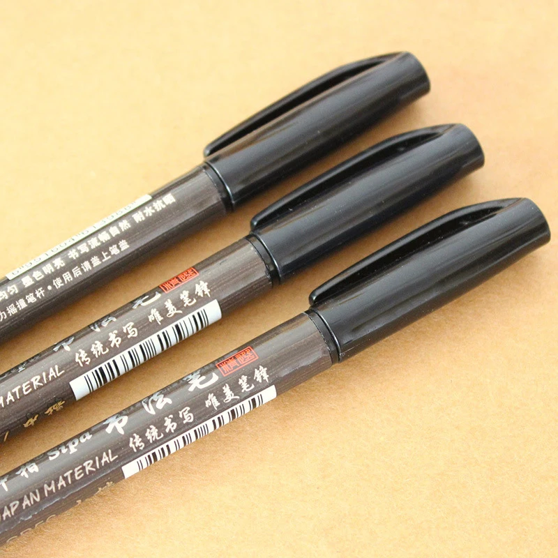 EZONE 3PCS Multifunction Brush Pen Calligraphy Markers Art Writing Office School Supplies Stationery Student | Канцтовары для офиса