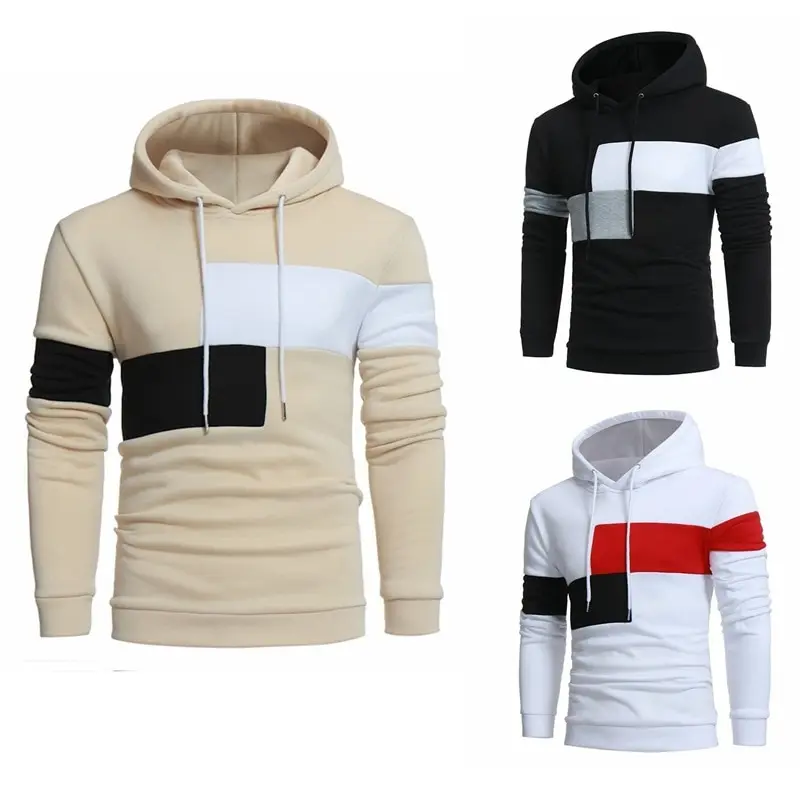 

2020 Hoodies Men Hip Hop Top Contrast Color Casual Pullover Hoodie Men Fleece Sweatshirts Warm Fall Thick Hoody Mens Hoodies