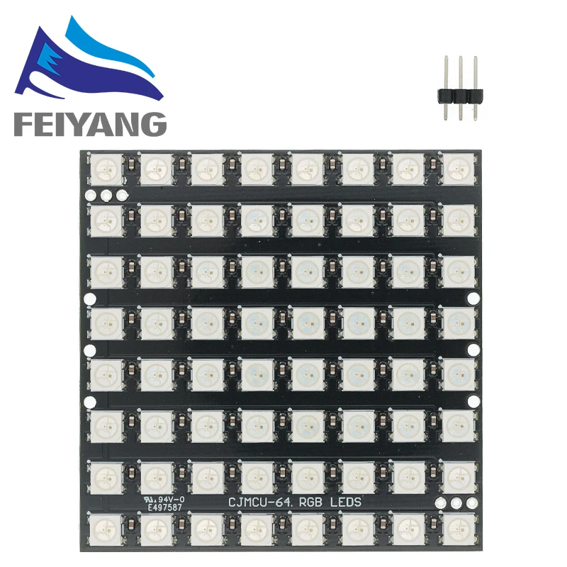 Модуль панели RGB WS2812 WS2812B WS 2811 8 16 64 канала 5 В бит 8x8 радужных светодиодов |