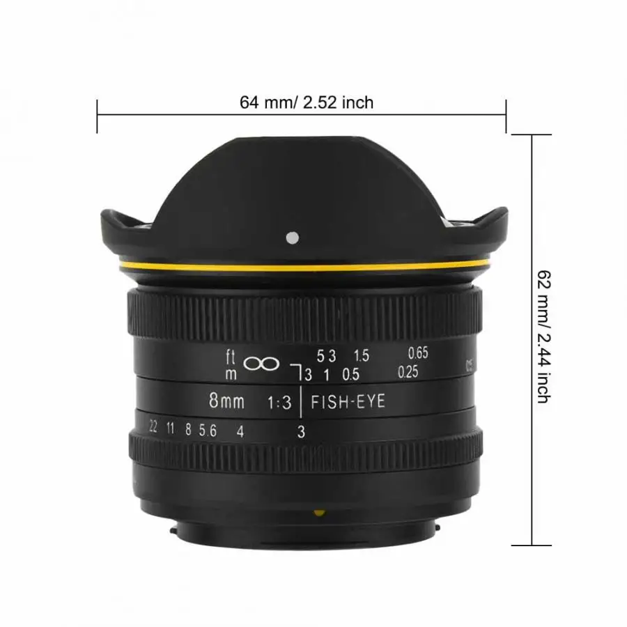 KamLan 8 мм F3.0 APS-C ручной широкоугольный объектив рыбий глаз для DSLR камеры DSLR Объектив камеры "рыбий глаз" широкоугольный объектив рыбий глаз