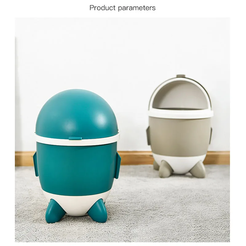 

Creative Simple New Rocket Trash Can Household Living Room Kitchen Bathroom Desktop Trash Can Plastic Storage Bin