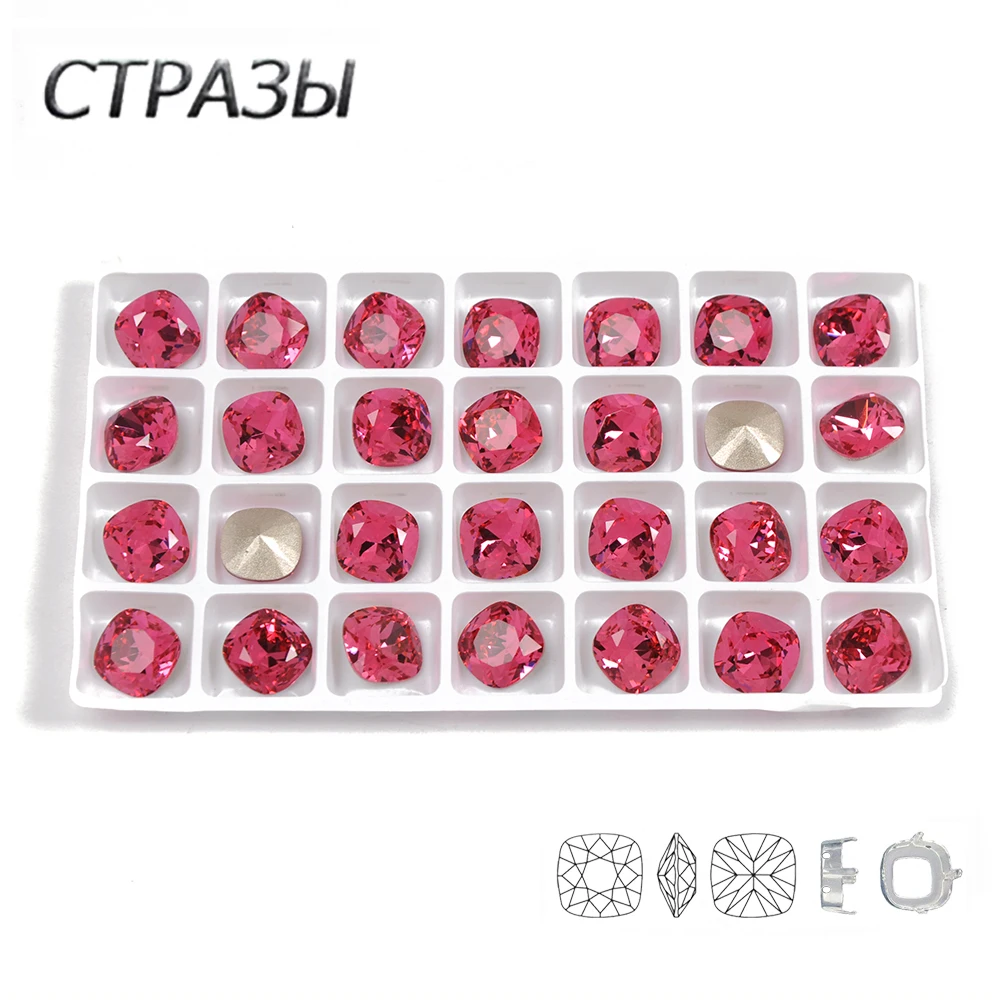 CTPA3bI очаровательные фуксия стекла материал хрустальные стразы для шитья с