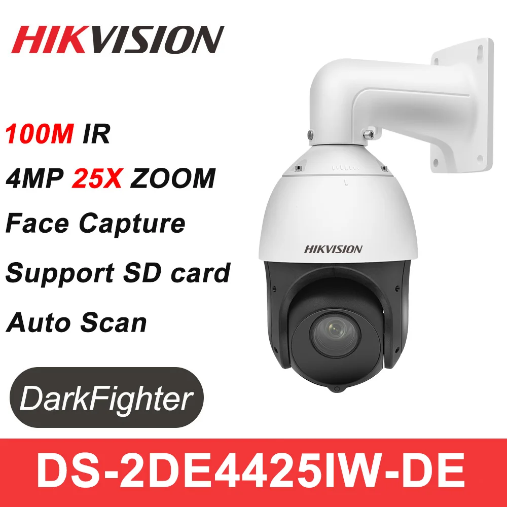 Hikvision PTZ 4MP IP Камера 25X зум DS 2DE4425IW DE ИК 100 м H.265 IK66 ROI WDR (широкий динамический