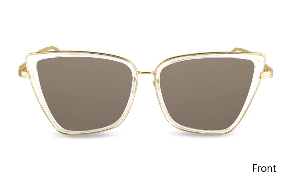 Новые брендовые дизайнерские солнцезащитные очки Cateye, женские винтажные металлические очки, зеркальные ретро очки Lunette De Soleil Femme UV400
