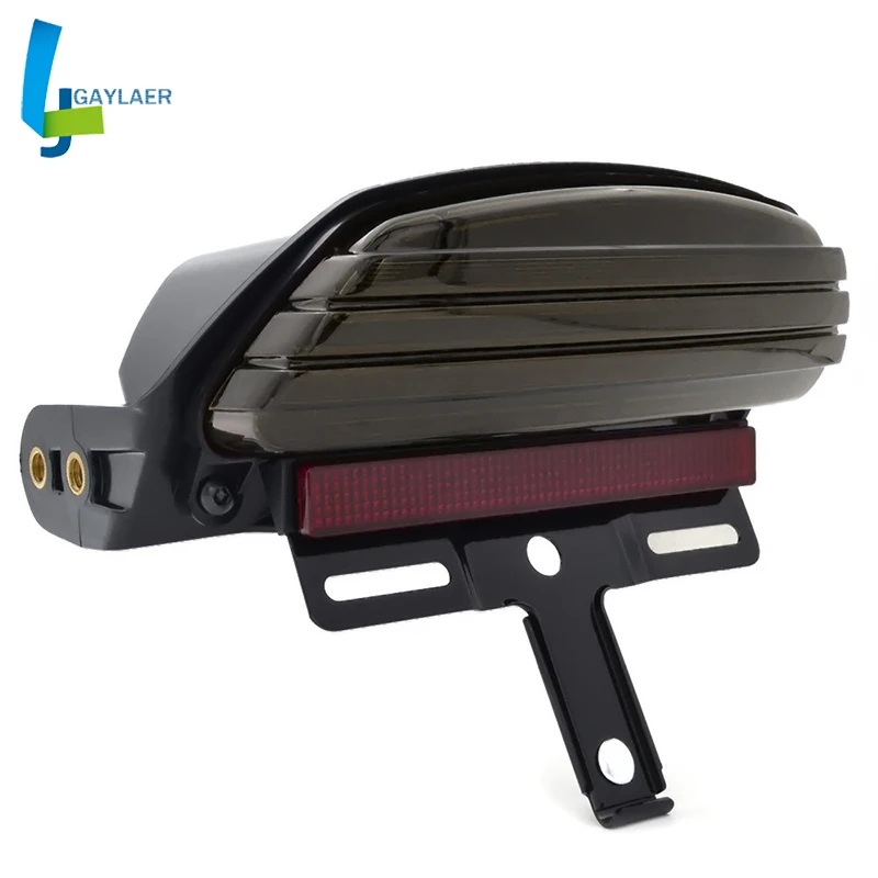 

Motorcycle Smoke Tri-Bar Rear Fender Brake Tail LED Lamp Lighting Bracket Mount for Harley 2008-2015 FXST FXSTB FXSTC FXSTS