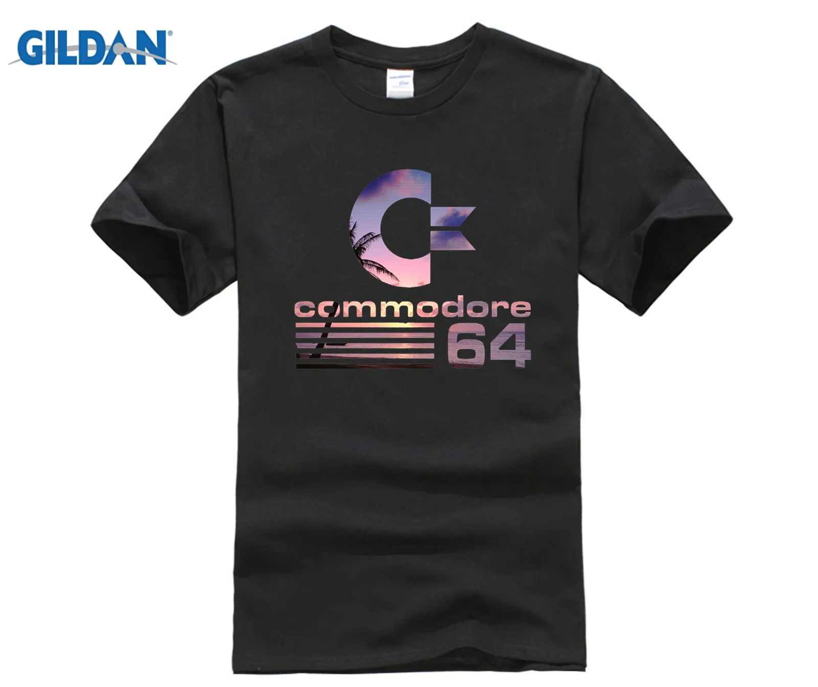Computer Programmer GILDAN SHIRT Commodore 64 Vaporwave logo T-Shirt | Мужская одежда