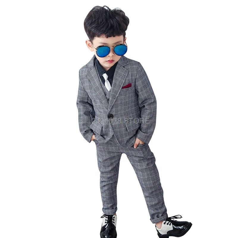 Костюм для мальчиков из блейзера жилета брюк и галстука 4 шт. | Детская одежда