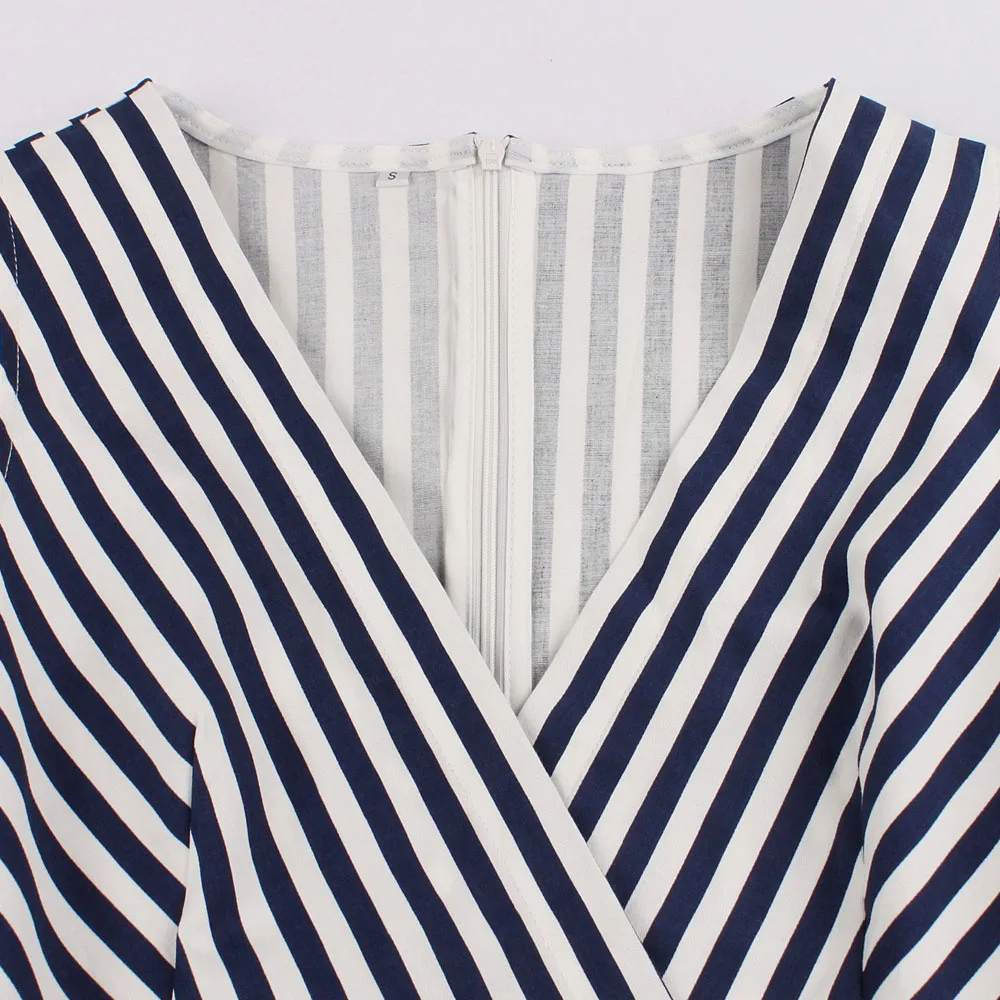 Wipalo/темно-синее женское вечернее платье в полоску v-образный вырез без рукавов