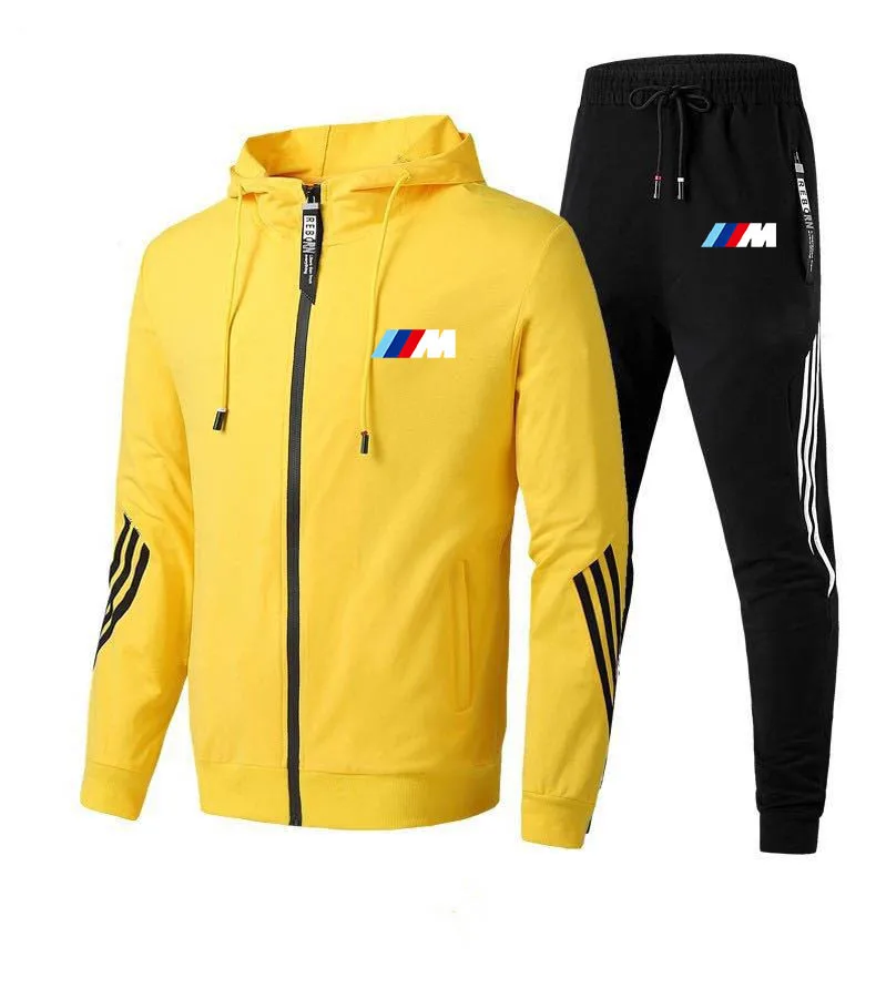 

New men's winter suit zipper hoodie + pants two pieces of casual sportswear men's sportswear gym brand clothing sport