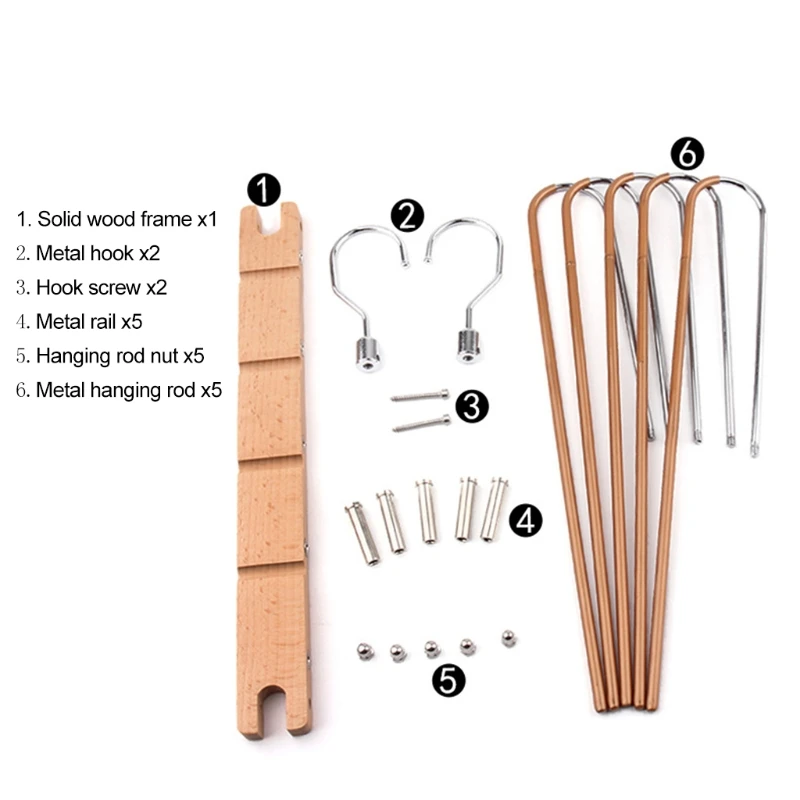 

5 Layered Heavy Duty Pants Rack Leggings Hanger w/ Hook Closet Orgasizor F2TB