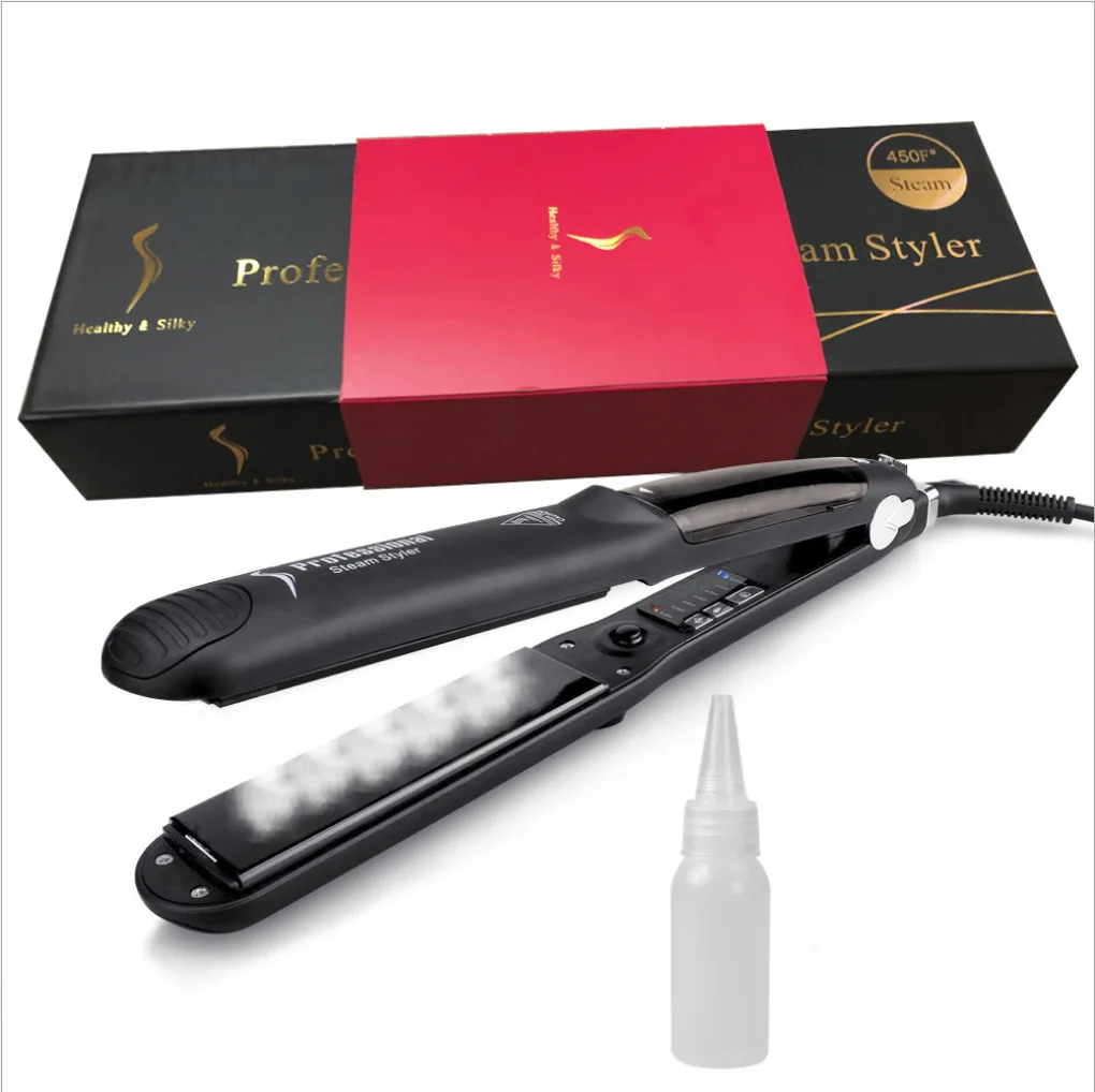 

Steam Hair Straightener and Curler 2 in 1 Professional SteamTourmaline Steam Straighteners Steam Flat Iron